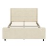 Sapphtopaz Corduroy Upholstered Bed Frame with 50.7" High Wingback Headboard & High Footboard, No Box Spring Needed for Elegant Master Bedrooms - 3 of 4
