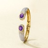 Ross-Simons 3.70 ct. t.w. Amethyst and 2.00 ct. t.w. White Topaz Cuff Bracelet in 18kt Gold Over Sterling - 3 of 4