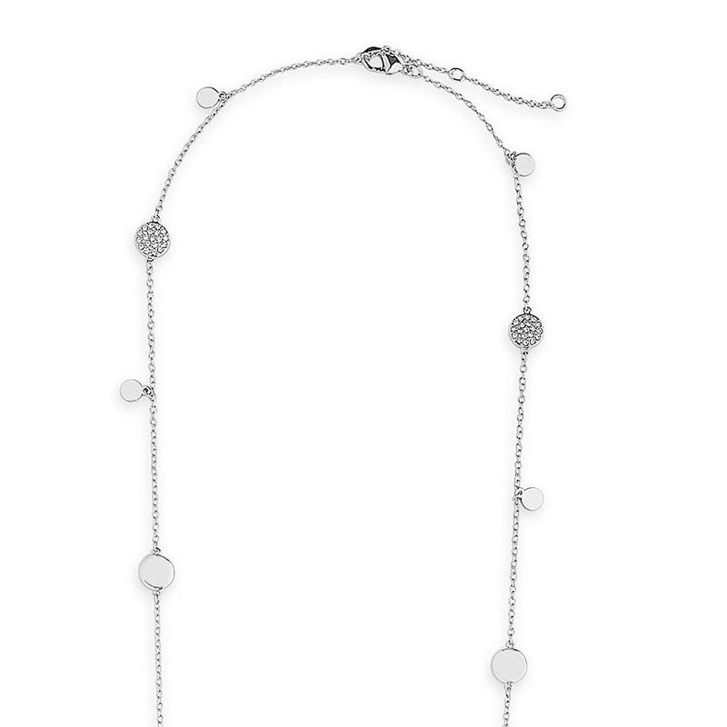 SHINE by Sterling Forever Long CZ Disk Station Necklace, 4 of 6