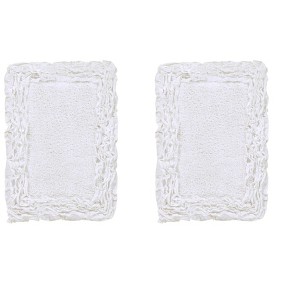 Shaggy Border Collection 2-Piece Bath Rug Set 100% Cotton Tufted Weave Ruffle Border Pattern Bathroom Rug for Machine Washable Bathmat - 1 of 4