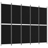vidaXL 5-Panel Room Divider Black 98.4"x78.7" Fabric - 2 of 4