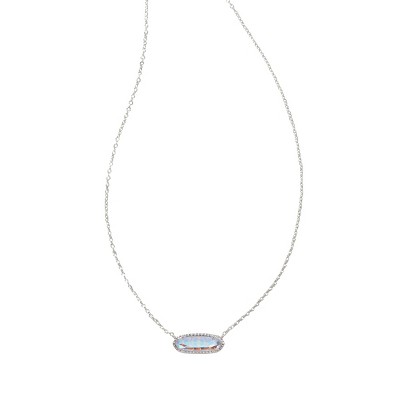 Kendra Scott Eva Dichroic Glass Rhodium Over Brass Pendant Necklace - Silver