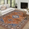 Washable Vintage Chenille Floral Print Farmhouse Area Rugs for Home Office - 3 of 4