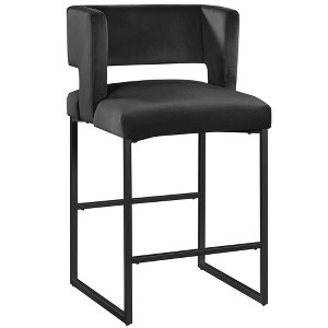 Best Master Furniture,Lynx Black Velvet Bar Stools (Set of 2) - 1 of 3