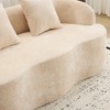 Loveseat High-Density Sponge Curved Armrest Sofa with 2 Pillows, Cream Color - 2 of 4