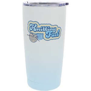 Pavilion Gift Company - Knitting Fuel - 20 oz Travel Tumbler - Portable Drinkware - 1 of 4