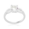 Slickblue Simple Round Solitaire Engagement Ring with Rhodium Finish, Clear Cubic Zirconia, Sizes 5-10 - 3 of 4