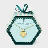 14K Gold Dipped Heart Charm D Initial Necklace - A New Day™ Gold - 3 of 4