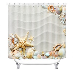 Shell On The Beach Shower Curtains for Bathroom Waterproof Fabric Bath Curtain Durable Soft Stylish Bathroom Decor 72x72 Inch - 1 of 1