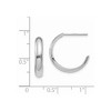 Black Bow Jewelry 3.5mm x 17mm Polished 14k White Gold Domed J-Hoop Earrings - 4 of 4