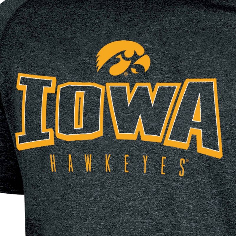 NCAA Iowa Hawkeyes Men's Poly Heathered T-Shirt, 3 of 4