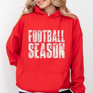 Football Season Block Distressed - Women's Graphic Hoodie - 1 of 3