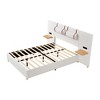 Full/Queen Size Velvet Upholstered Platform Bed with USB Charging Ports, Big Headboard Bed with 2 Bedside Pillows and Shelves 4Q-ModernLuxe - 4 of 4