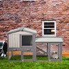 Tangkula 2-Tier Wooden Chicken Coop Bunny Cage Large Rabbit Hutch with Removable & Ramp - 2 of 4