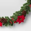 6' Cedar with Poinsettia Flowers and Pinecones Christmas Artificial Garland - Wondershop™: Traditional Decor, Indoor/Sheltered Outdoor Use - 3 of 3