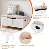 Acekool 39" Storage Bench with Cushion Seat and Safety Hinges – Entryway & Bedroom Shoe Organizer - 4 of 4