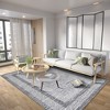 Modern Geometric Bordered Area Rug Non Slip Non Shedding Rug Soft Low Pile Floor Carpet Washable Thin Rug, Contemporary Distressed Rug - 4 of 4