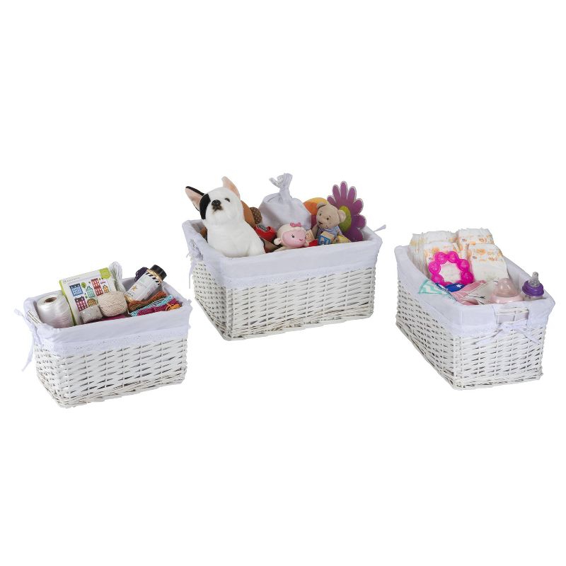 Badger Basket with Decorative White Liners Set of 3, 3 of 7