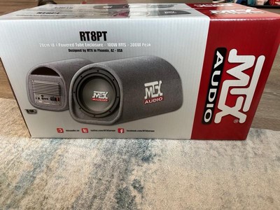 MTX Audio RT8PT - Caisson De Basses 8" Pour Voiture - 120W RMS, Entrées RCA Et Haut Niveau, Contrôle Des Basses Inclus