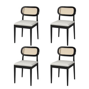 Hartmut Modern Ratten Dining Chair Set of 2 with Solid Wood Legs |ARTFUL LIVING DESIGN - 1 of 4