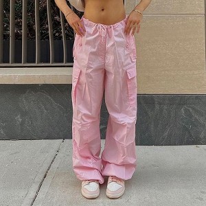 Clearlove WWomen’s Utility Cargo Joggers 5-Pocket Loose Fit Quick-Dry Elastic Waist Work Pants Casual Streetwear Trousers - 1 of 4