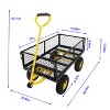 Grungis 40"H Heavy Duty Wagon Storage Cart,Shopping Cart with Metal Material,Utility Cart with Inflatable Tires for Camping,Shopping,Yellow+Black - 2 of 4