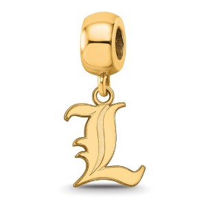 Black Bow Jewelry 14k Yellow Gold Plated Sterling Silver Louisville Cardinals NCAA Bead Charm - 1 of 4