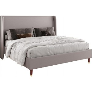 51.2"Bed Frame with High Headboard,Upholstered Bed - 1 of 4