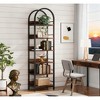 Gulches 6-Tier Bookshelf, 78.7" Narrow Arched Display Shelf Bookcase for Home Office - 2 of 4
