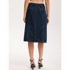 INSPIRE CHIC Women's Denim Elastic Back High Waist Casual Knee Length A Line Jean Skirts - 4 of 4