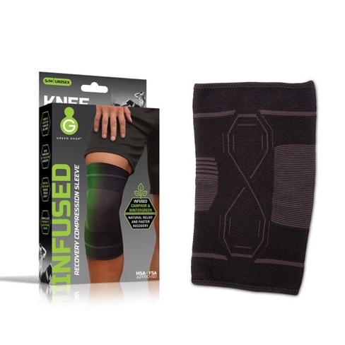 Green Drop Knee Compression Sleeve - Infused Pain Relief, L/XL