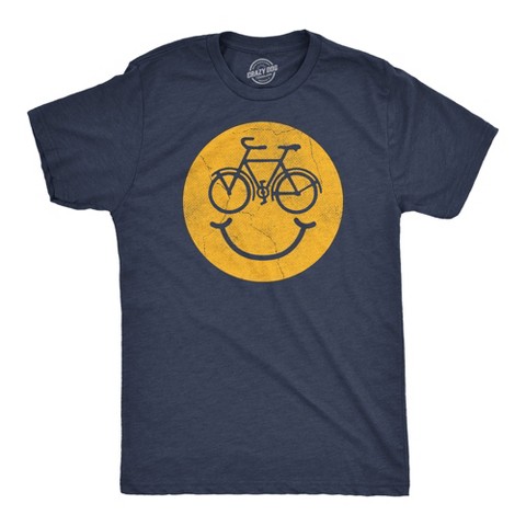 Мужские футболки Crazy Dog T-Shirts, Inc. Mens Funny T Shirts Bike Smile Sarcastic Smiling Face Graphic Novelty Biking Tee for Men - Crazy Dog Men's T Shirt With Sarcastic Sayings Navy L