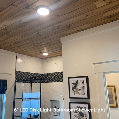 White Round LED Flush Mount Ceiling Disk Light 8-Pack