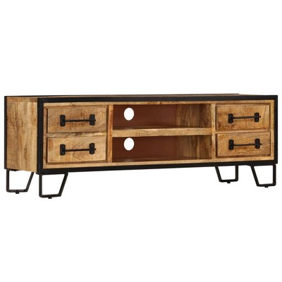 vidaXL TV Cabinet Multicolor Solid mango wood and steel 47.2 in long