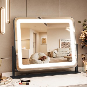 Vanity Mirror with Lights, 19.7"x17.5" Touch Screen LED Mirror, 3 Lighting Modes for Makeup/Skincare - 1 of 4