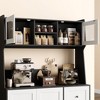 CuisinSmart 66.9" Tall Kitchen Hutch Storage Cabinet, Coffee Bar Cabinet with 3 Drawers & Lights, Freestanding Food Pantry Cabinet - 4 of 4