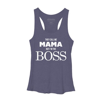 Women's Design By Humans They Call Me Mama But I'm the Boss By Shirz Racerback Tank Top