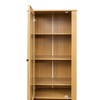 Tall Bookshelf With 3 Drawers, Modern Bookcase Display Storage Shelves With Glass Door, Freestanding Bookcase For Living Room Bedroom Hallway Entrance - image 2 of 4