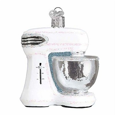 Old World Christmas Glass Blown Ornament, White Electric Mixer