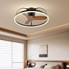 24" Solid Wood Blade Ceiling Fan with Light, Remote, and Adjustable Wind Speed for Bedroom or Living Room – The Pop Home - 2 of 4