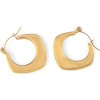 Anna-Kaci Women's Gold Tone Hoop Earrings with Sculptural Modern Geometric Design- Gold - 2 of 4