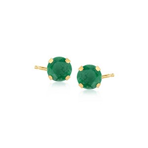 Ross-Simons 1.60 ct. t.w. Emerald Martini Stud Earrings in 14kt Yellow Gold - 1 of 4