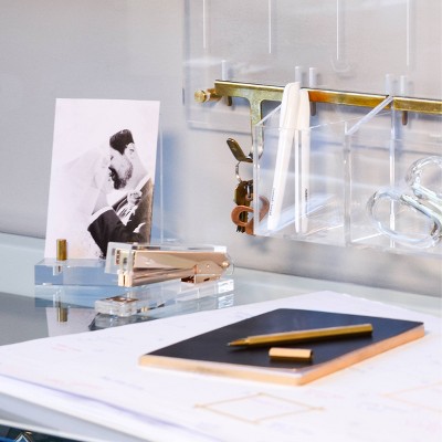 Gold Brass Plated Acrylic Wall Hook for Keys and Towels