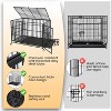 36 Inch Heavy Duty Dog Crate with 3 Doors, Escape-Proof Metal Kennel with Wheels & Removable Tray, Large Dog Cage for Medium & Large Dogs, Black - 3 of 4