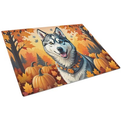 NEW Siberian Husky Fall Glass Cutting Board Decorative Tempered Glass Kitchen Cutting and Serving Board Large Size Chopping Board