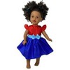 Striking Dress In Bright Red Blue Fits 18 Inch Girl Dolls Like American Girl Our Generation - 3 of 4