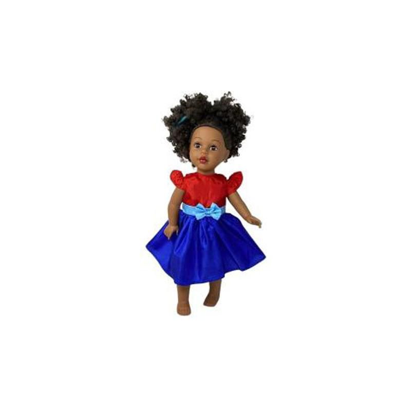 Striking Dress In Bright Red Blue Fits 18 Inch Girl Dolls Like American Girl Our Generation, 3 of 5