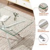 KTMBDW Modern Rectangle Coffee Table, Tempered Glass Top and Metal Tubular Leg for Living Room - 4 of 4