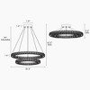 LNC Metorcalipia 2-Lights 30.3" Luxury and Glam Double-Circle  Tiered Crystal Integrated LED Crystal Chandelier, Gold - 3 of 4