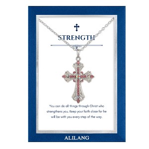 Anna-Kaci Rhinestone Celtic Cross Pendant Necklace with Gift Card & Envelope Jewelry Gifts - 1 of 4